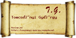 Tomcsányi György névjegykártya