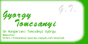 gyorgy tomcsanyi business card